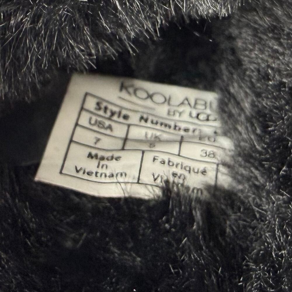 Koolaburra Ugg Faux Fur Back Strap Slide Slippers Black Size 7 - Picture 7 of 7